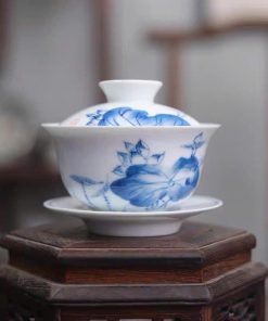Tiềm Sứ Cảnh Đức Pha Trà Hoa Sen Cá 150ml AS16