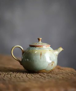 Ấm Sứ Thái Hội Hoả Biến Nung Củi Xanh Ngọc AS111