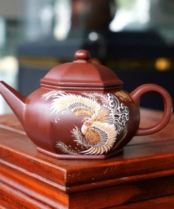 Ấm Tử Sa Đáy Tào Thanh Thuỷ Bình Lục Phương Đắp Nổi Công 280ml ATS144