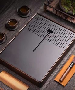 Khay Trà Gỗ Gụ Dạng Hộp Trơn Cỡ Vừa 40x30cm KTG57