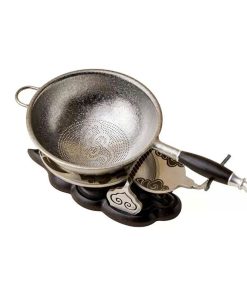 Lọc Trà Titan Có Đế Kê Gỗ Dáng Tròn Cao 6.5x14.5x6cm LT18